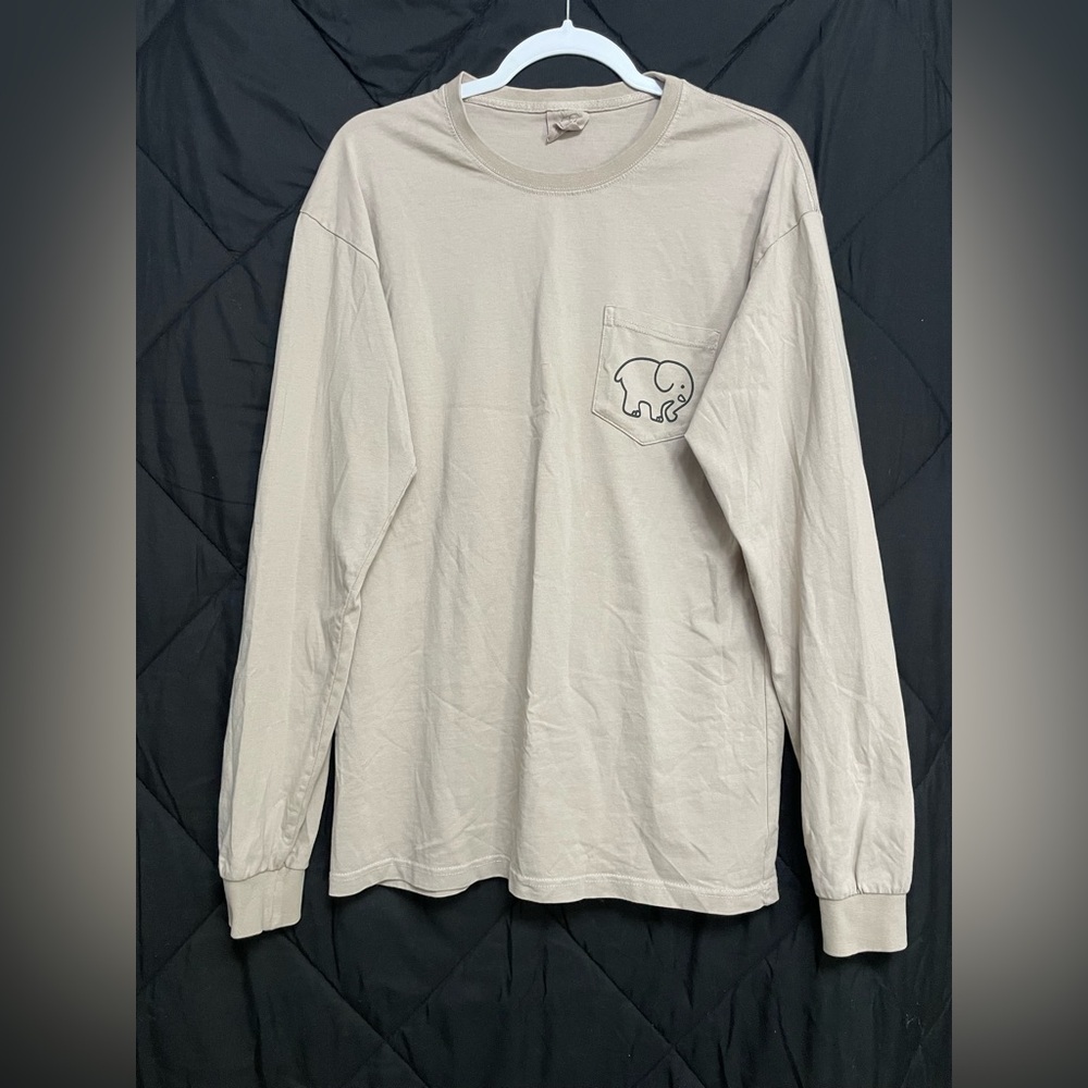 Ivory Ella Tan Brown Unisex Tee with Elephant Logo